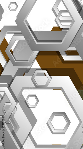 Abstract geometric background with hexagon, middle ages color composition. Vector illustration