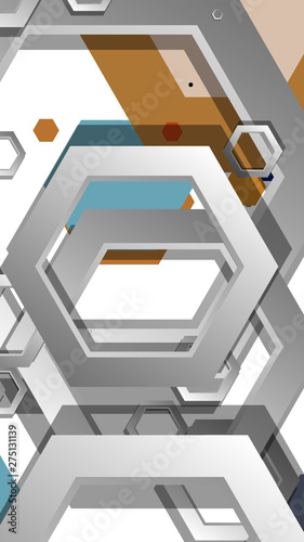 Abstract geometric background with hexagon, middle ages color composition. Vector illustration