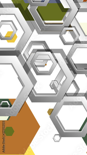 Abstract geometric background with hexagon, middle ages color composition. Vector illustration