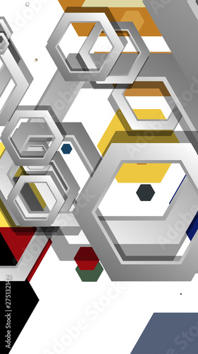 Abstract geometric background with hexagon, middle ages color composition. Vector illustration