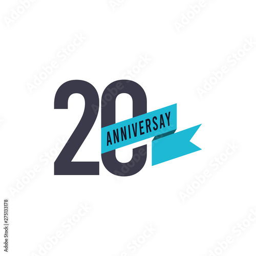 20 Year Anniversary Celebration Vector Template Design Illustration