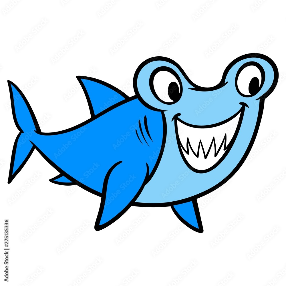 Hammerhead Shark - A vector cartoon illustration of a Hammerhead Shark mascot. Hammerhead Shark - A vector cartoon illustration of a Hammerhead Shark mascot.