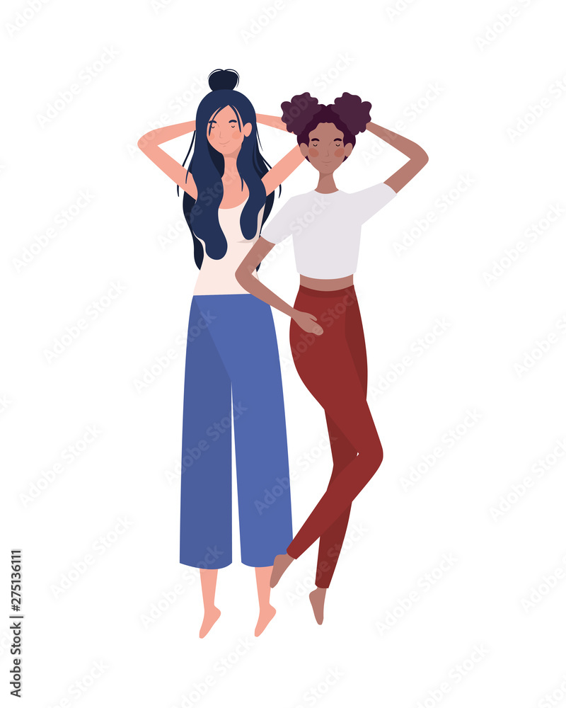young women with sleeping pose character young women with sleeping pose character