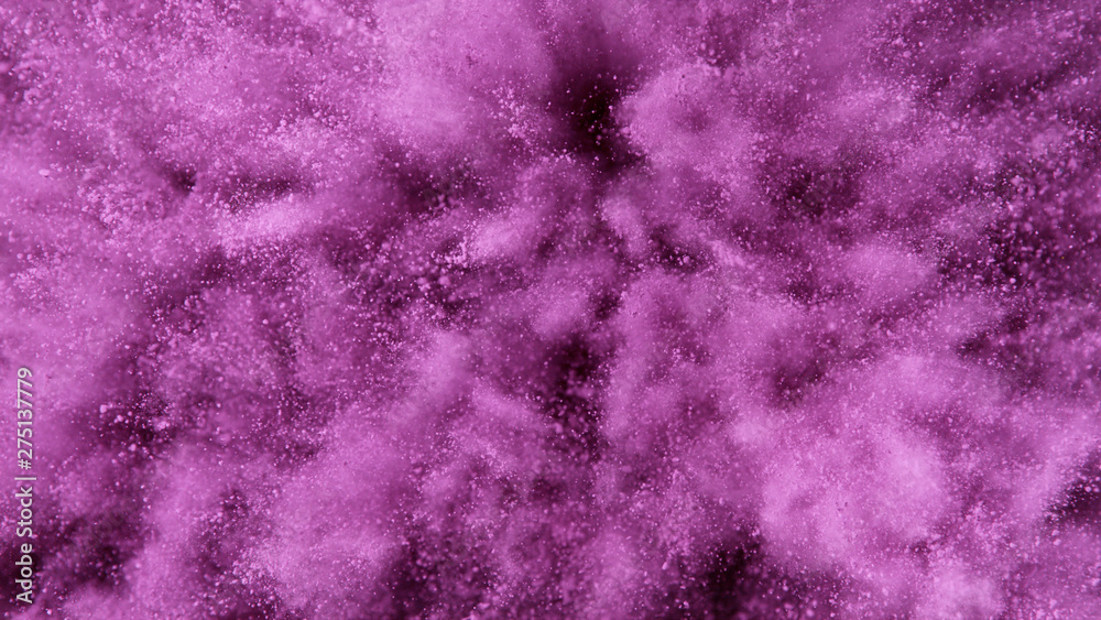 Explosion of purple powder.