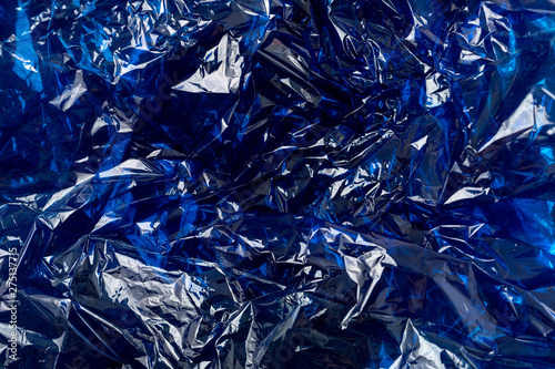 Blue cellophane paper background texture