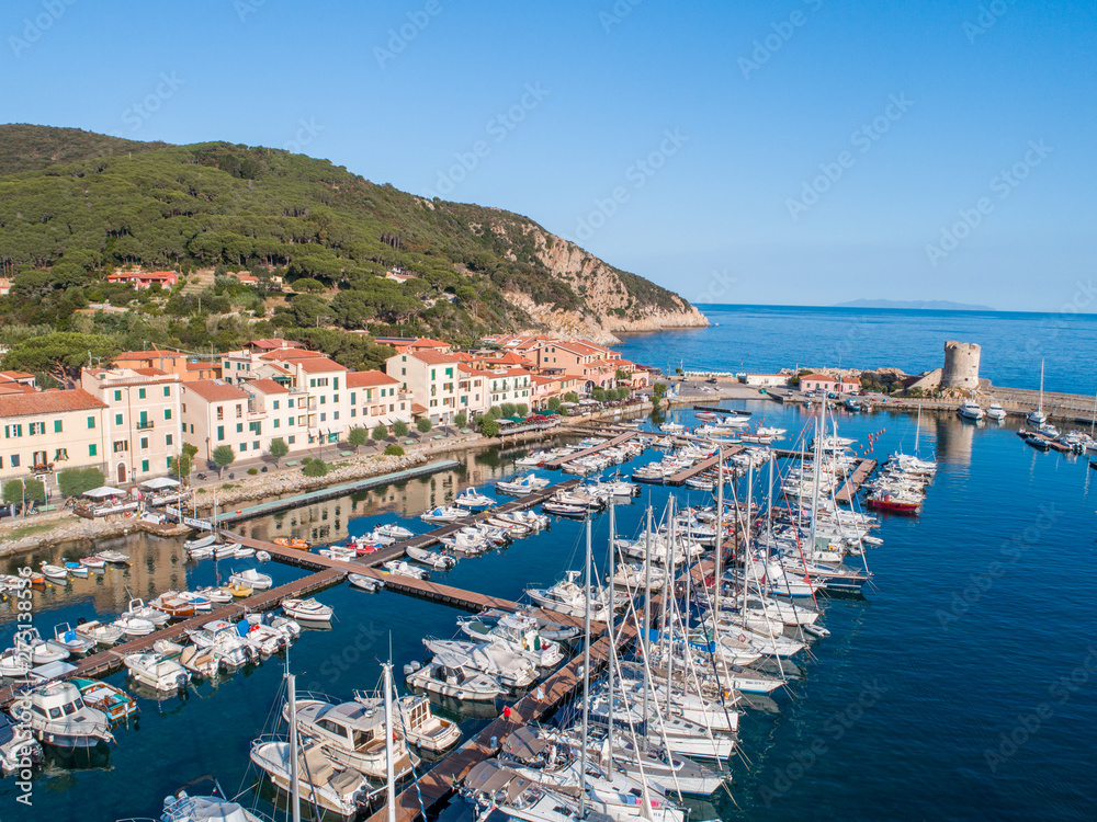 Port of Marciana Marina, Isle of Elba. Livorno, Tuscany (Italy)