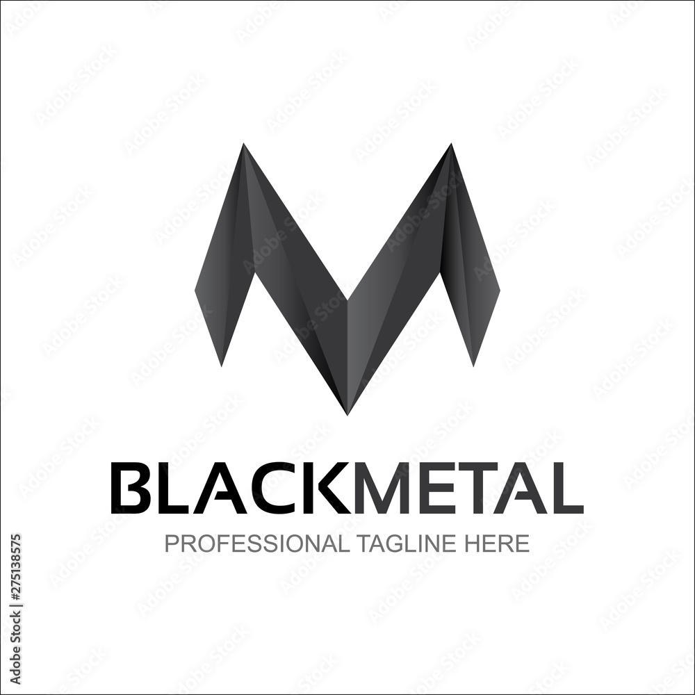 Obraz premium Black Metal, M Letter Logo.