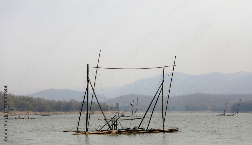 Fishing structure on a lake in northern Thailand. Fishing structure on a lake in northern Thailand.
