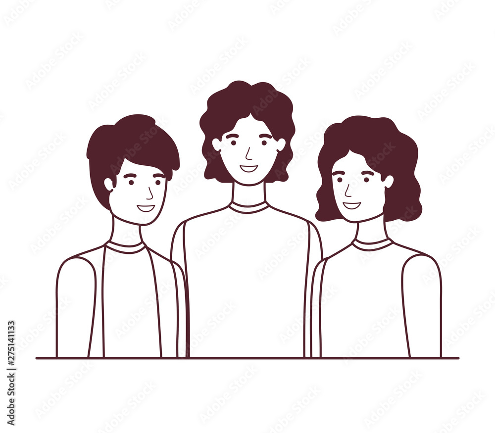 silhouette of young men in white background silhouette of young men in white background