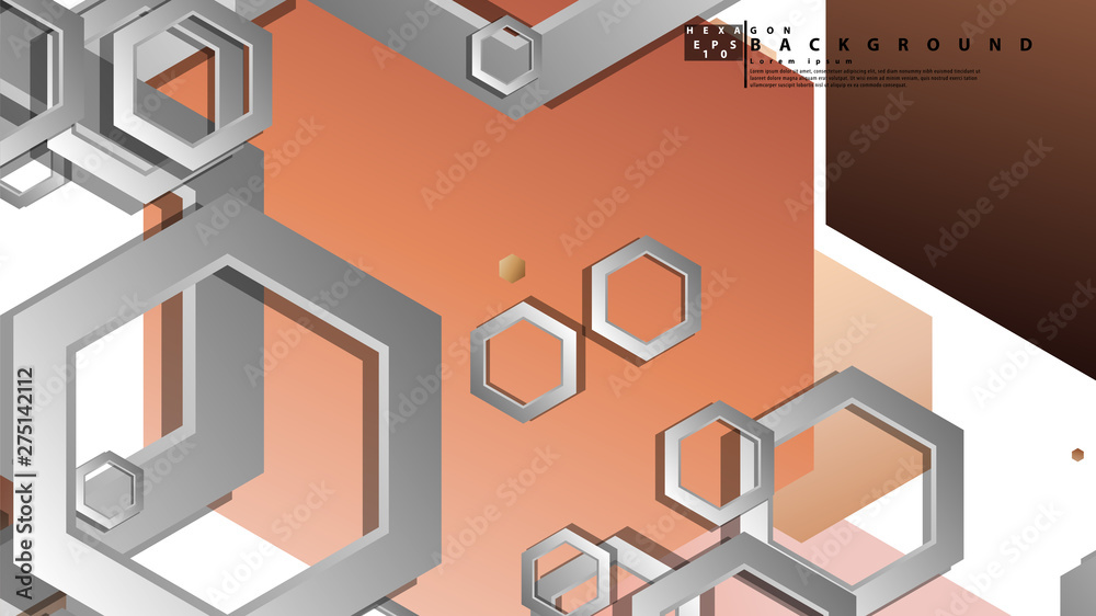 Abstract geometric background with hexagons skin color composition. Vector illustration