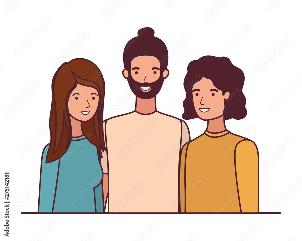 group of people in white background avatar character group of people in white background avatar character