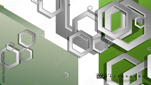 Abstract geometric background with hexagons  foliage color composition. Vector illustration
