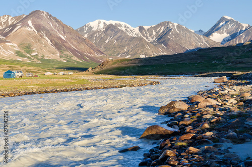 Western Mongolia mountainous landscape. Upstrem of Tsaagan Gol River (