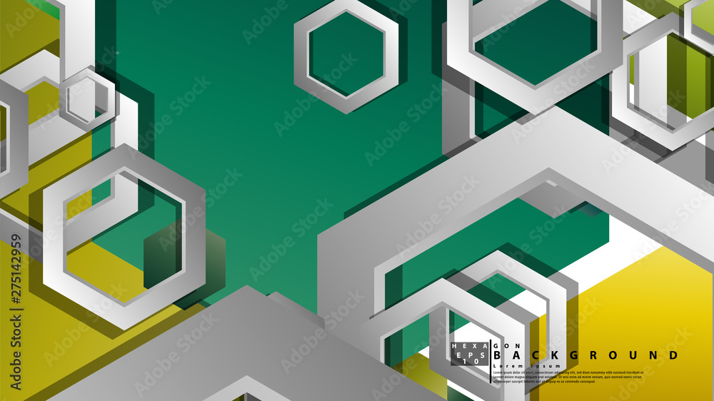 Abstract geometric background with hexagons, foliage color composition. Vector illustration Abstract geometric background with hexagons, foliage color composition. Vector illustration