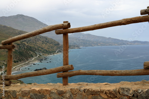 View around River and palm forest at Preveli, southern Crete , Greece