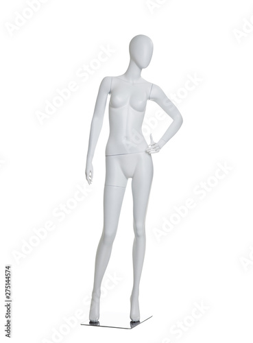 Beautiful female mannequin isolated on white background