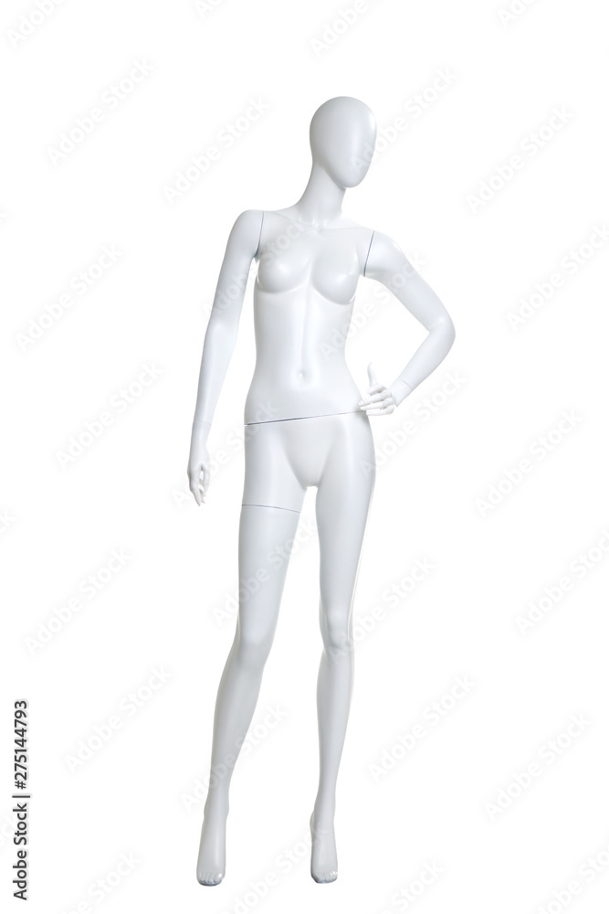 Beautiful female mannequin isolated on white background