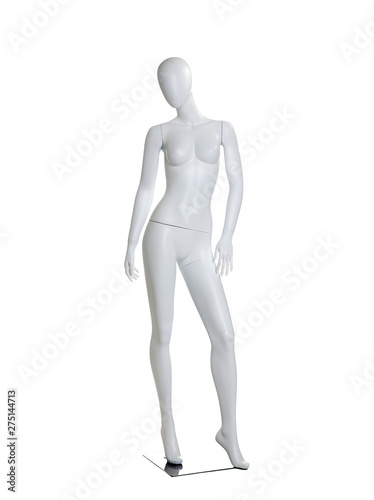 Beautiful female mannequin isolated on white background