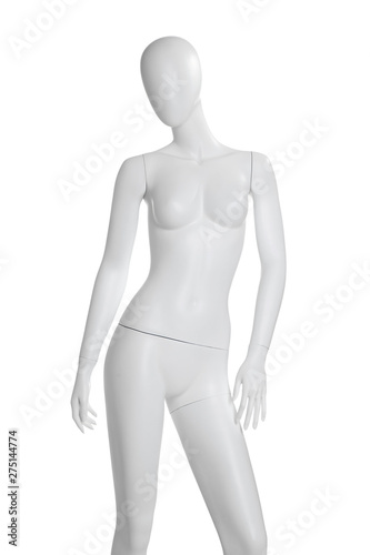 Beautiful female mannequin isolated on white background