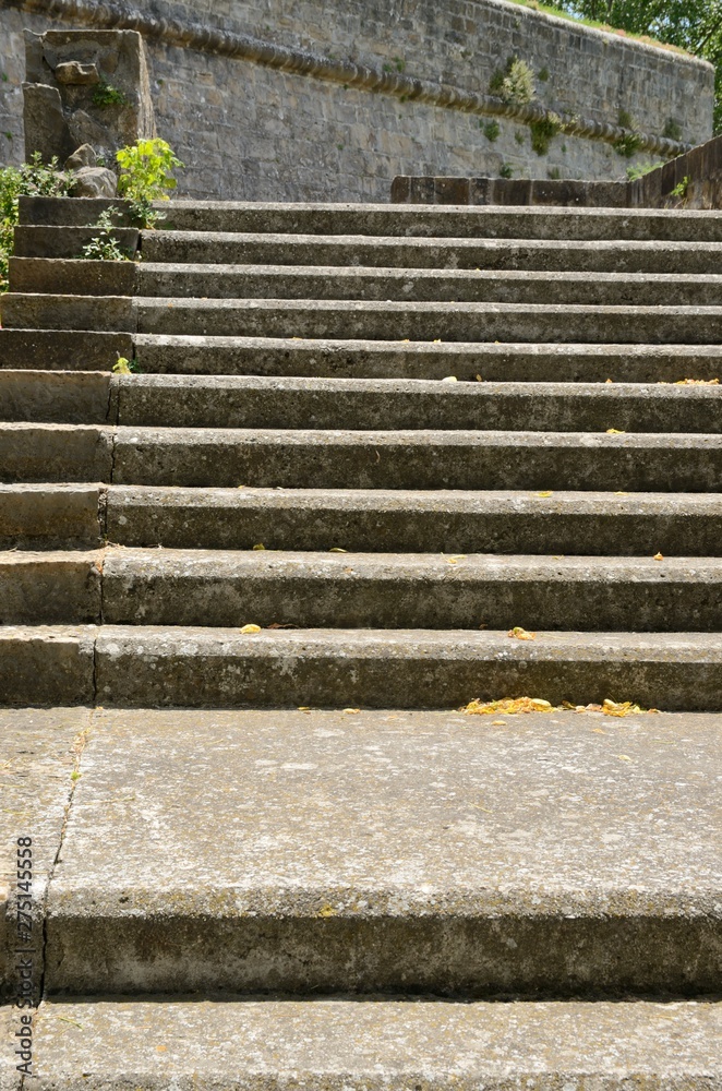 Stone stairs at Pamplona citadel, Spain Stone stairs at Pamplona citadel, Spain