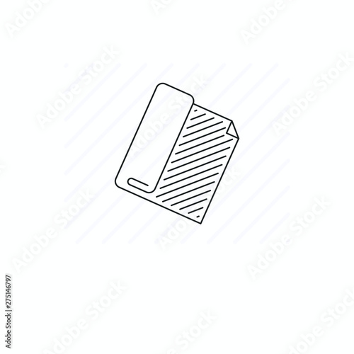 Fabric roll icon isolated. Single thin line symbol of sewing tool.