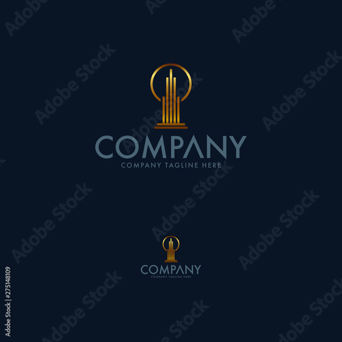 Modern real estate creative business logo design template. Vector illustration design element.