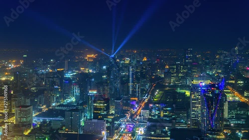 Wallpaper Mural 4K. Time lapse view of Bangkok city at night  Thailand Torontodigital.ca
