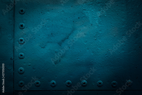 Old aluminum background detail of a military aircraft.