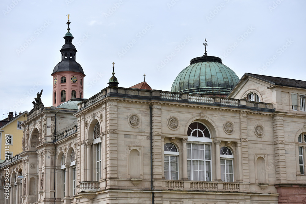 View of the old famous spa salon in Baden-Baden, Baden Wuerttemberg , Germany. Beautiful historic building in Europe