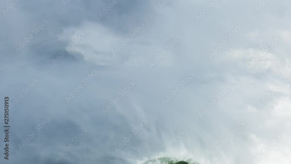 Aerial view rolling wave in storm Mavericks USA