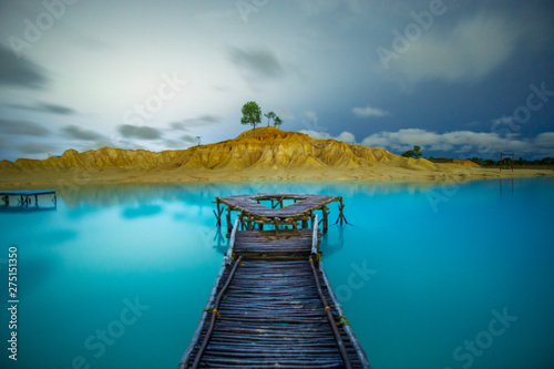 view of the blue lake at bintan island  photo