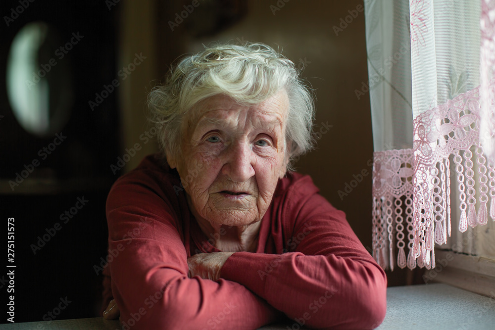Closeup portrait of elderly woman..Russian old-age pensioner. Closeup portrait of elderly woman..Russian old-age pensioner.