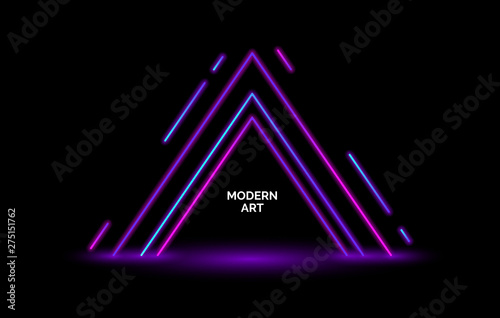 Neon gradient triangle elements background, banner for presentation, landing page, web site.