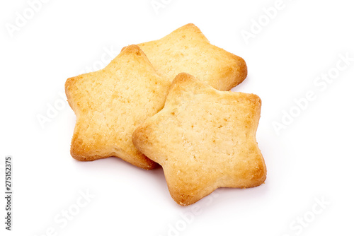 Konstfotografi Homemade shortbread cookies, close-up, isolated on white background