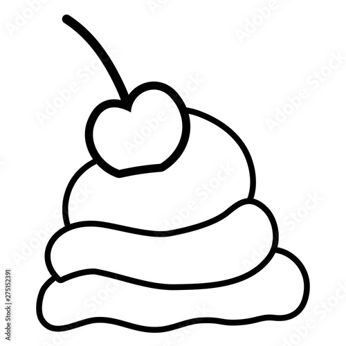 Sweet and delicious cream with cherry design