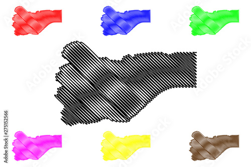 Saada Governorate (Governorates of Yemen, Republic of Yemen) map vector illustration, scribble sketch Sa'dah  or Sana map.... photo