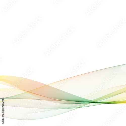 Abstract vector background, orange and green waved lines for brochure, website, flyer design. Fresh wave. eps 10