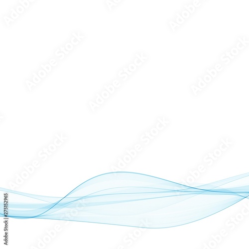 Abstract vector background, blue transparent waved lines. smoke wave. © Kateryna
