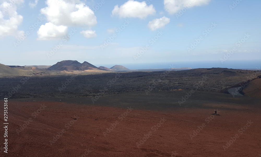 Volcanic landscapes of Timanfaya National Park. Lanzarote, Canary Islands, Spain