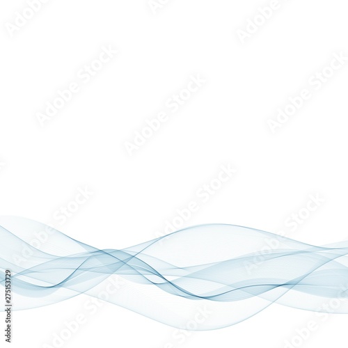 Abstract vector background, blue waved lines for brochure, website, flyer design. illustration © Kateryna