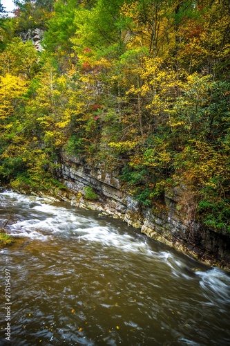 picturesque scenery from virginia creeper trail in autumn