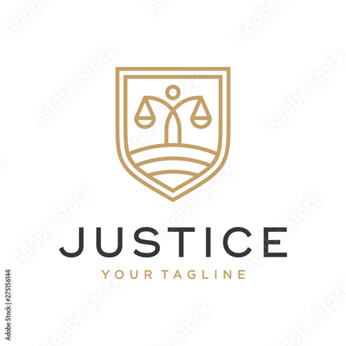 Justice logo design concept. Universal law firm logo.