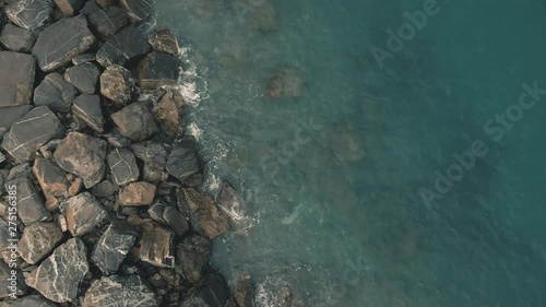 Sanremo sea and waves,aerial view