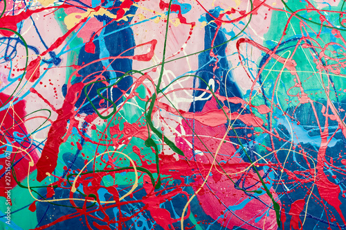 Abstract oil painting background. Multicolored bright texture with brush strokes in warm and vivid colors, can be use as wallpaper, layout, banner, card, invitation or web sites.