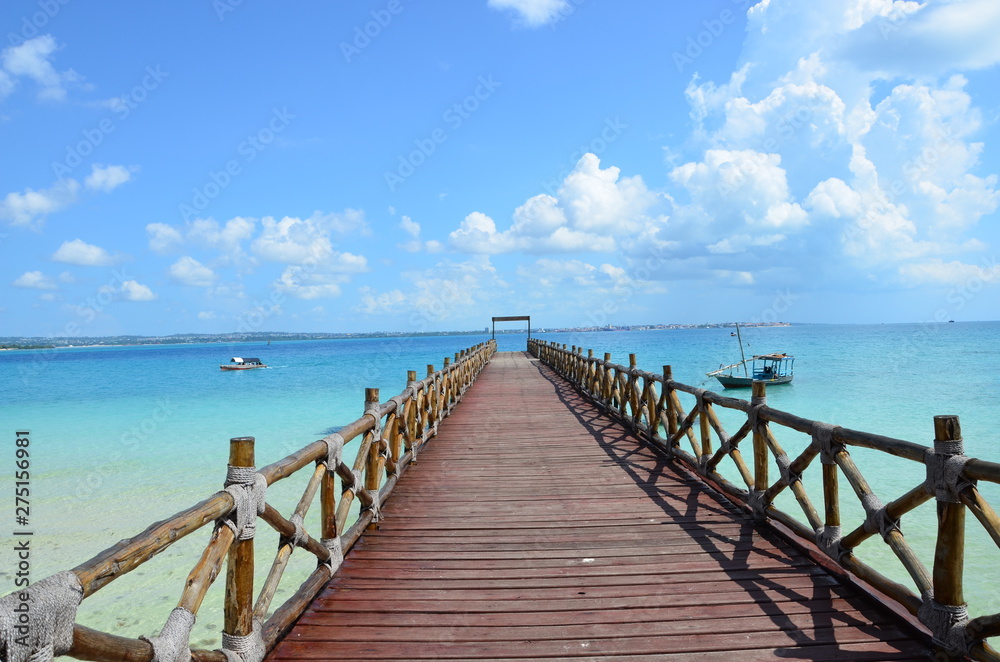 Wooden bridge on the sea Wooden bridge on the sea
