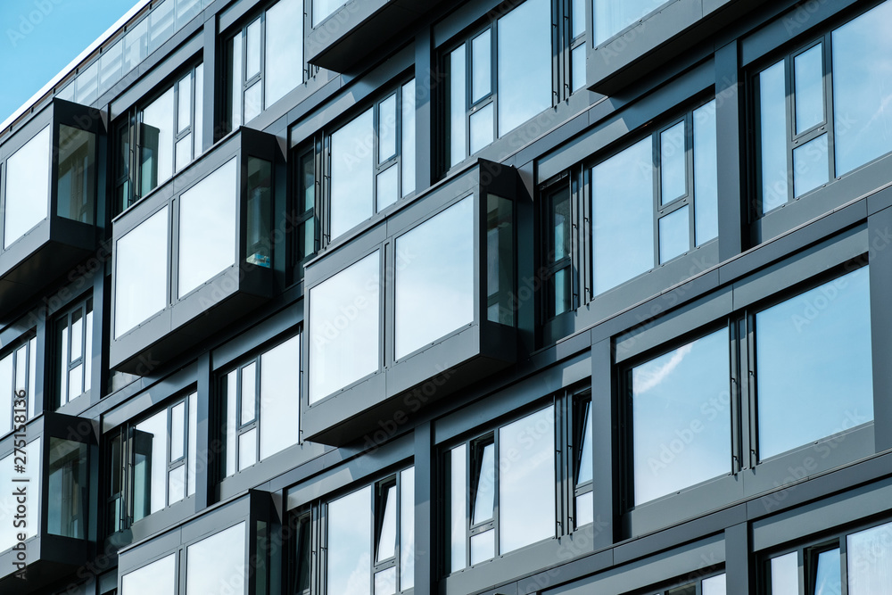new building facade , windows on apartment house exterior new building facade , windows on apartment house exterior