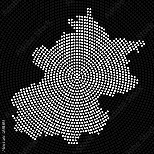Abstract map Beijing of radial dots, halftone concept. Vector illustration, eps 10