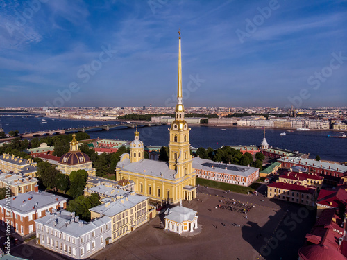 saint petersburg peter and paul fortress aerial view