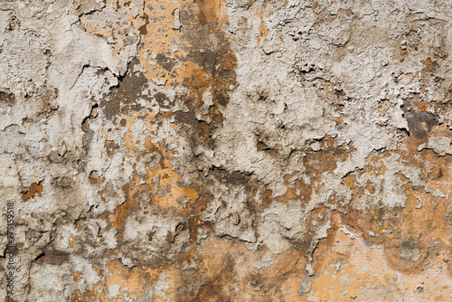 Old textured concrete wall with traces of putty and peeling paint