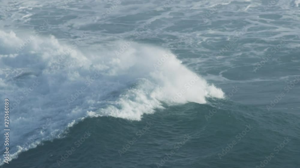 Aerial of rolling wave Pacific Ocean Mavericks USA Aerial of rolling wave Pacific Ocean Mavericks USA
